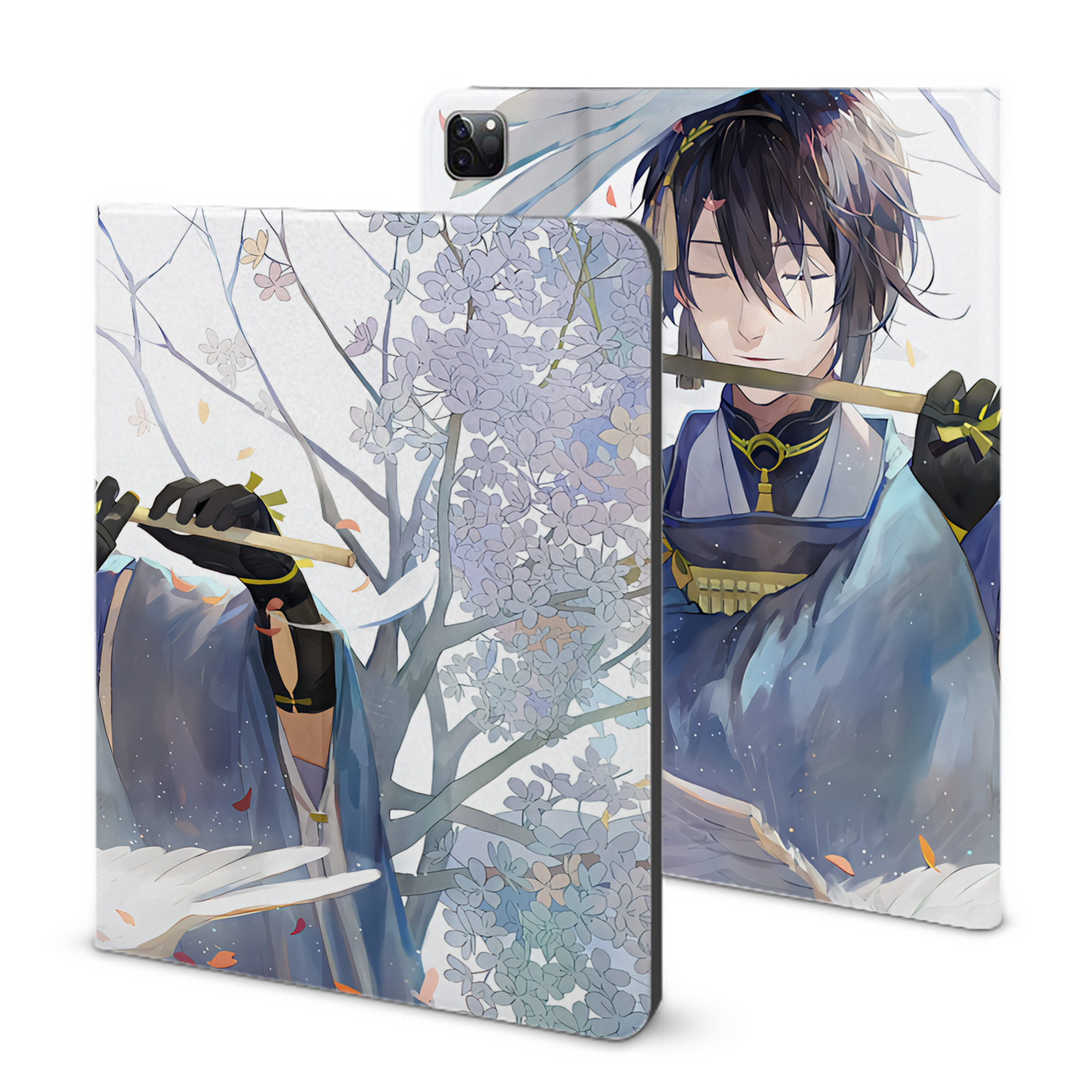 （画像用） 刀剣乱舞 Touken Ranbu IPad ケース ブック型 PUレザー TPU 耐衝撃 軽量 薄型 ペン収納なし 全面保護 IPad 各モデル対応